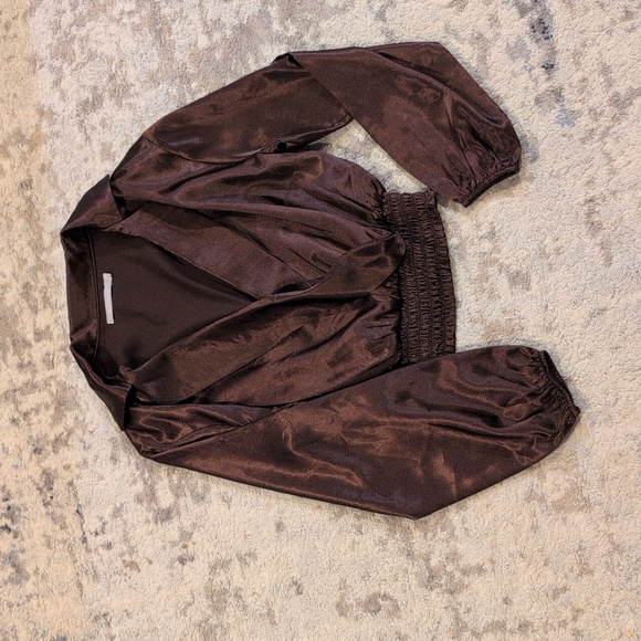 Brown satin top - Picture 1 of 3